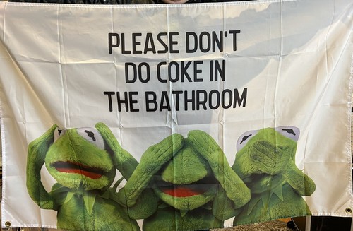 Kermit 3x5 Meme Banner Flag Home College Dorm Frog Please Don’t Do Coke Bathroom - Picture 2 of 2