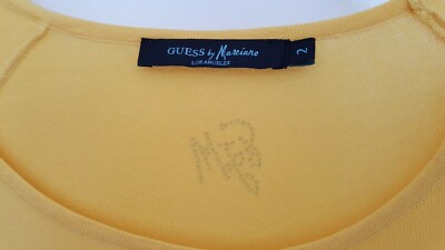 Top Asymétrique Sans Manches Guess Marciano Jaune Vif - Taille 36, Comme Neuf