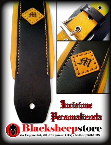 Tracolla in cuoio incisione personalizzata Made in Italy bass guitar strap  | eBay