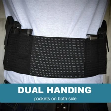 US Concealed Carry Waist Band Pistol Holster Breathable Elastic Double Gun Pouch
