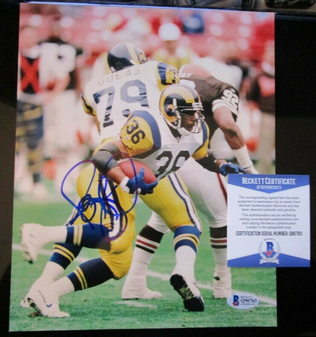 Jerome Bettis Autographed Signed Los Angeles Rams 8x10 PHOTO BECKETT BAS COA Q96763 