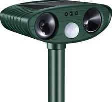Ultrasonic Animal Repellent Outdoor,Solar Powered with Motion Detector