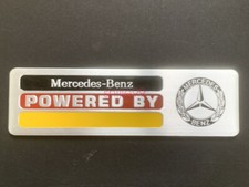 Car 3d Mercedes-benz Powered By Fender Door Metal Emblem Badge Sticker