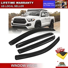 In Channel Window Vent Visor Rain Guards for 2016-2023 Toyota Tacoma Double Cab