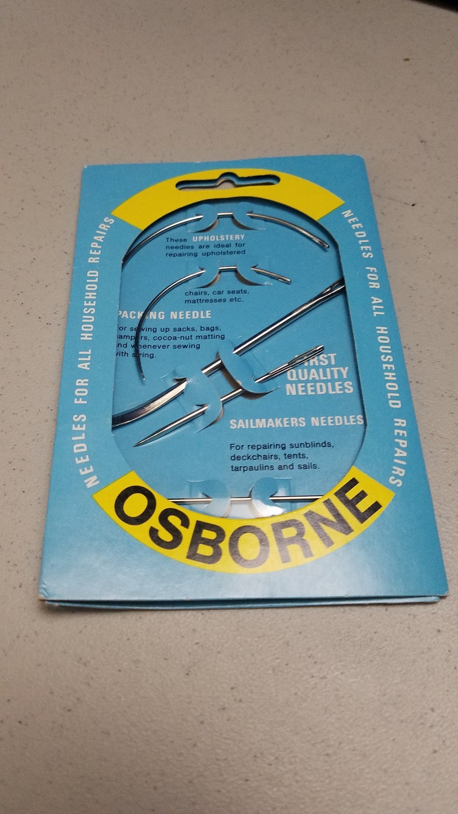 OSBORNE K1 NEEDLES/HOUSEHOLD REPAIRS/HAND SEWING Upholstery/Packing