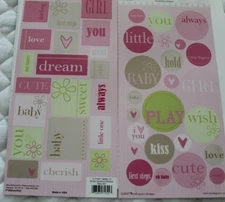 Heidi Grace Designs Baby Girl Words Cardstock Stickers 45 Pieces