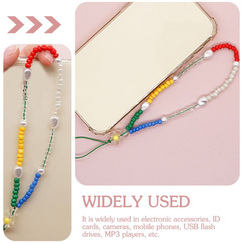 2Pcs Decorative Phone Rope Beaded Phone Wrist Straps Anti- Lost Acrylic Lanyard - Zdjęcie 2 z 12