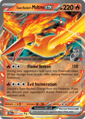 ポケモンカードゲーム ROCKET'S MOLTRES ex SPECIAL ART RARE Pokémon TCG Team Rocket's Moltres ex 031/182 Ultra Rare Destined