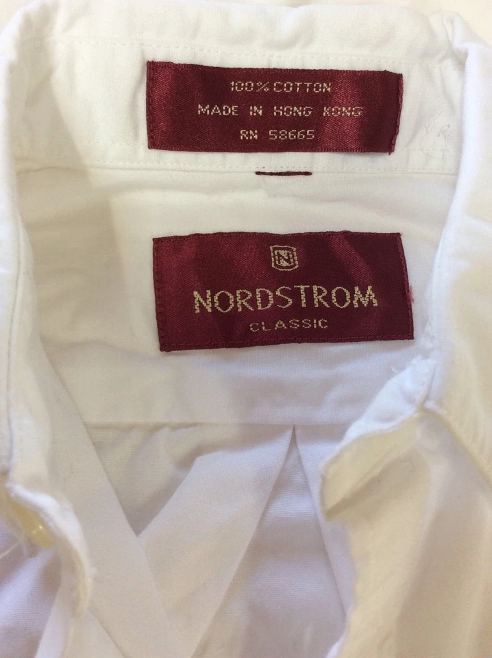 CAMISA DE VESTIR BLANCA 100 % algodón manga larga 5 NORDSTROM CLASSIC para niños Foto 2 de 3