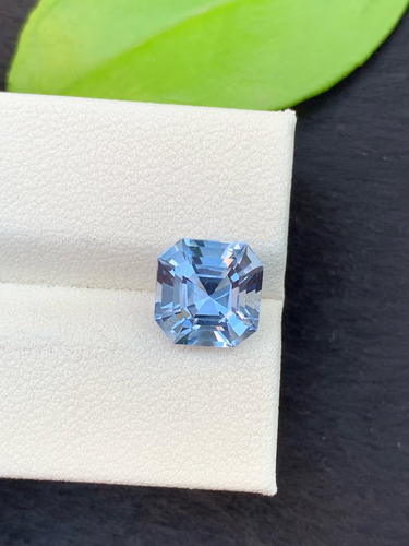 Acquamarina pietra preziosa sfusa, taglio Asscher perfetto, bellissima Santa Maria colore blu - Foto 3 di 4