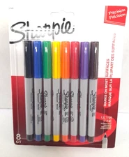 Sharpie Permanent Markers, Ultra Fine Point 8 Ct. Pack, Assorted Colors NEW