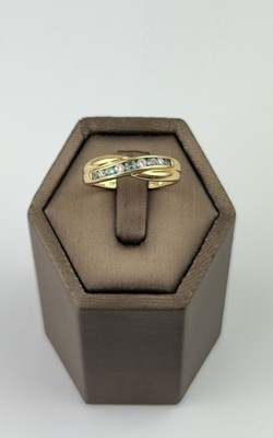 Topaz And CZ Ring , Vintage And Hallmarked  , Yellow Gold