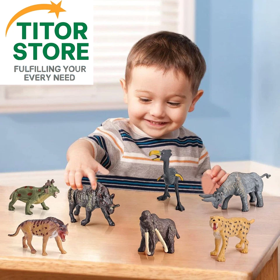 Mini juego de juguetes de animales mamíferos prehistóricos 12 piezas figuras de animales vida silvestre... Foto 4 de 4