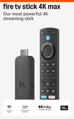 Amazon Fire TV Stick 4K Max (neueste Gen), unterstützt Wi-Fi 6E, Ambient Experience