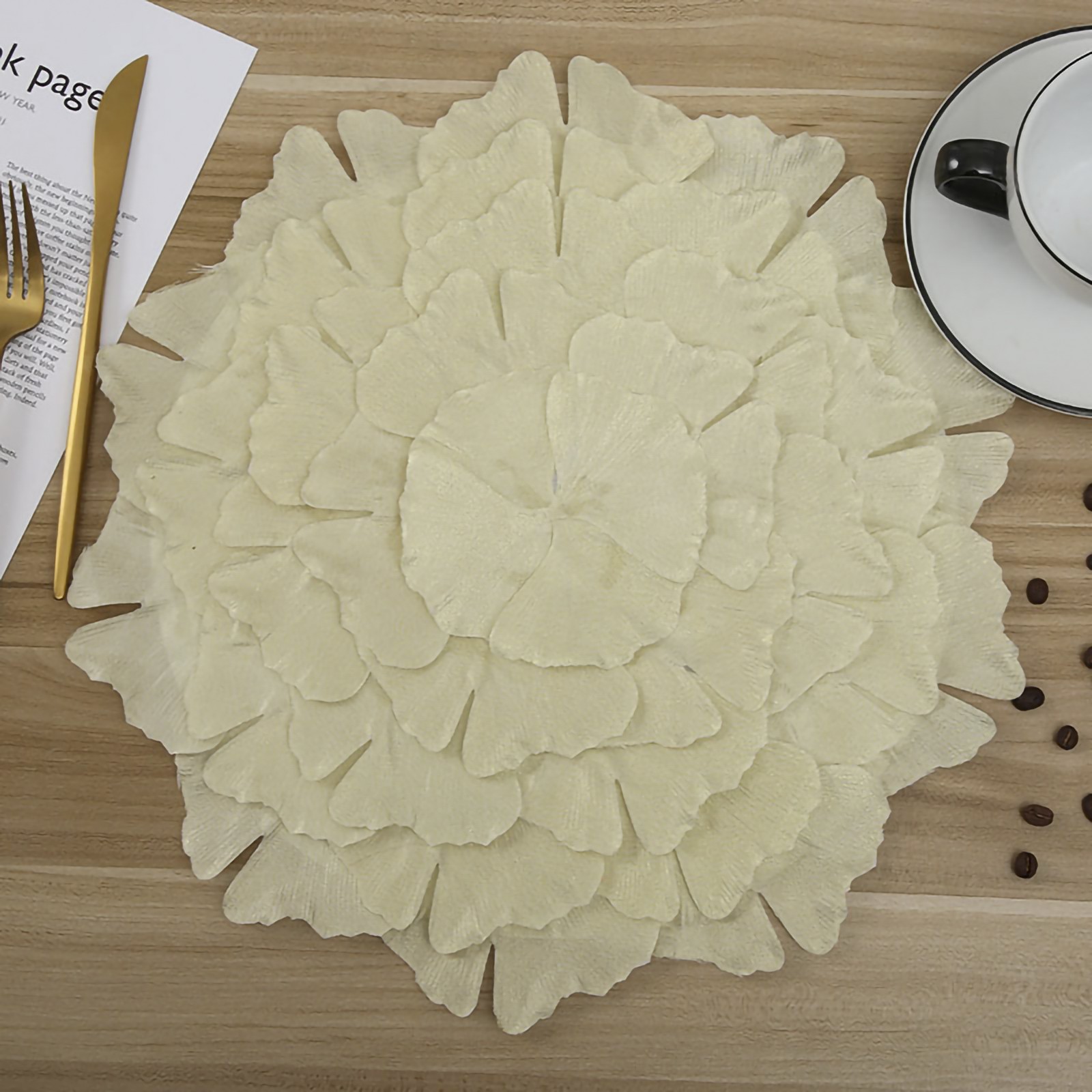 Ginkgo Leaf Placemat Multipurpose Durable Wear Resistance Exquisite Innovative T