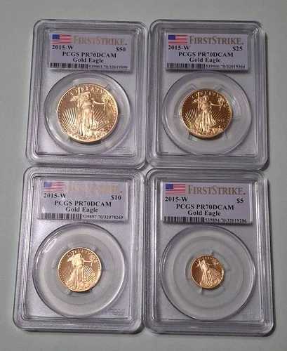 2015-W Gold  Eagle 4 Coin Proof Set PR70 DCAM PCGS First Strike