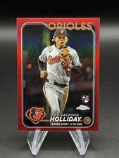 2024 Topps Chrome Update Jackson Holliday Rookie Debut Red Refractor /5 Orioles