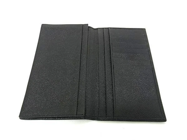 Cartera larga BVLGARI Classico 20308 de cuero negro para hombre doble pliegue en excelente Foto 3 de 4
