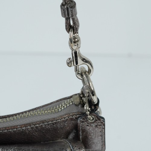 BORSA A MANO COACH mini borsa a tracolla papavero borsa argento metallizzato - Foto 8 di 23