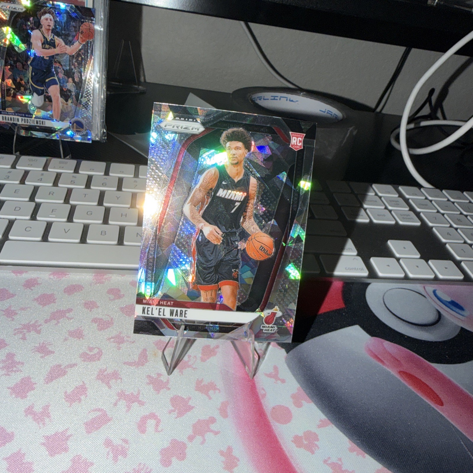 Kel'el Ware RC 2024-25 Panini Prizm Cracked Ice Miami Heat #248