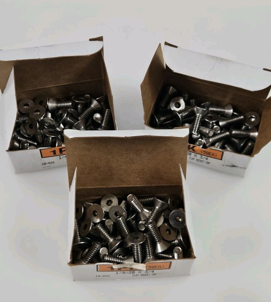 (3pk) 1/4-20x3/4 Stainless Flat Head Socket Cap Screw Countersink  McMaster-Carr