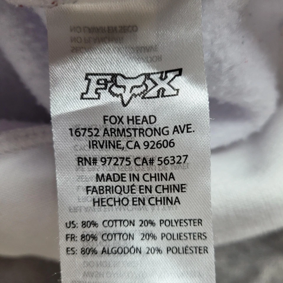 Fox Racing 本田连帽衫男式小号蓝色白色红色套衫越野图案 — 第 4/4 张图片