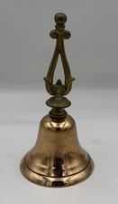 Antique Vintage Brass Dinner Hand Bell w/ Decorative Handle