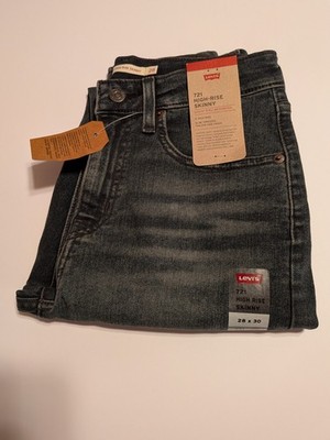 Levi's 721 High Rise Skinny 28x30 Faded Black Jeans Womens Brand New With Tags