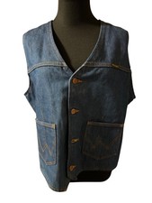 Vintage Wrangler No Fault blue denim cotton vest size L