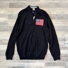 Chaps Ralph Lauren NWT mens American flag 1/4 zip pullover sweater large J24