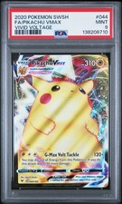 2020 POKEMON SWORD & SHIELD VIVID VOLTAGE #044 FULL ART/PIKACHU VMAX PSA 9