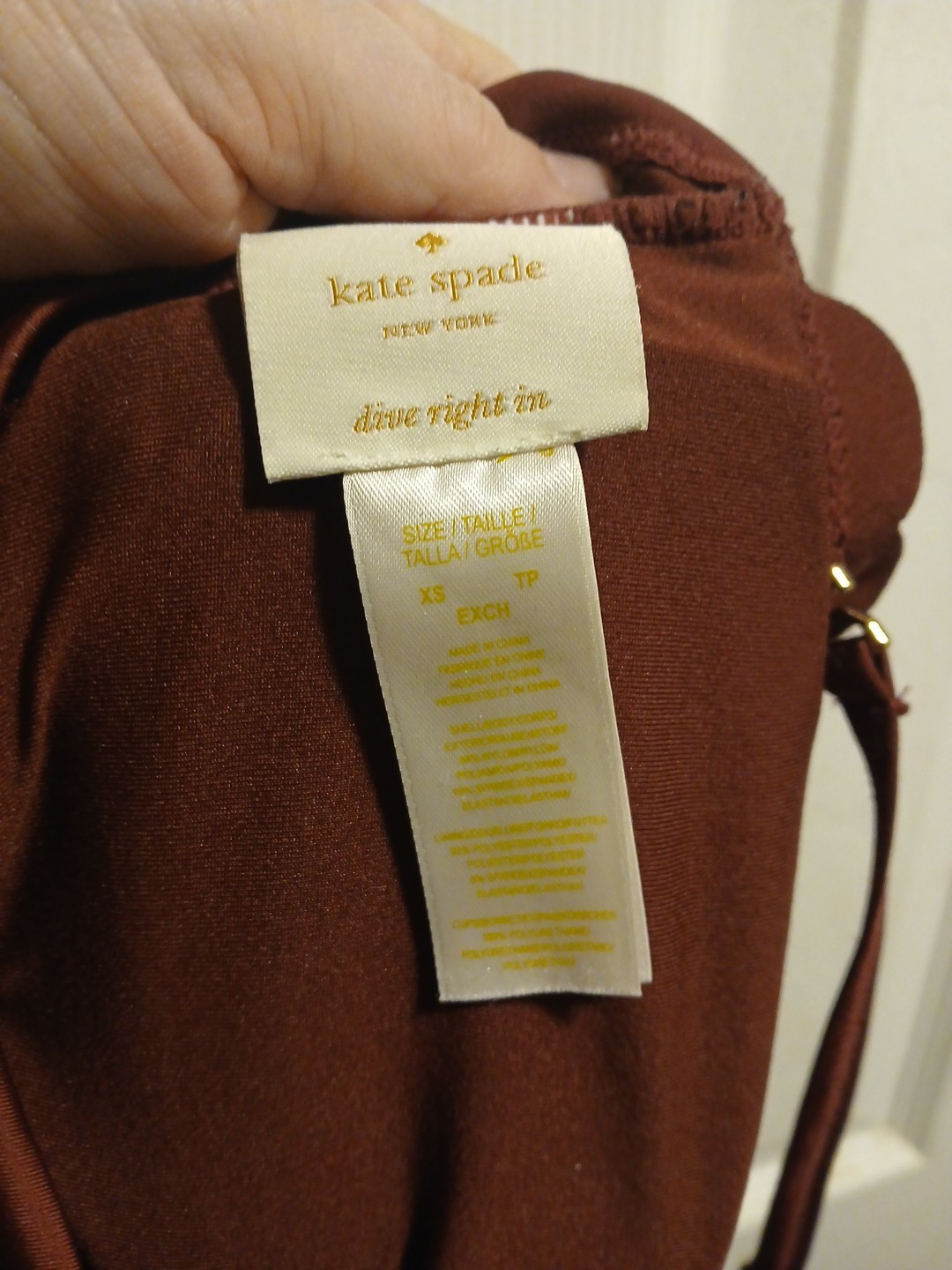 Kate Spade swimsuit one piece womens Small Sumac Red burgundy Sz.XS thumbnail 7