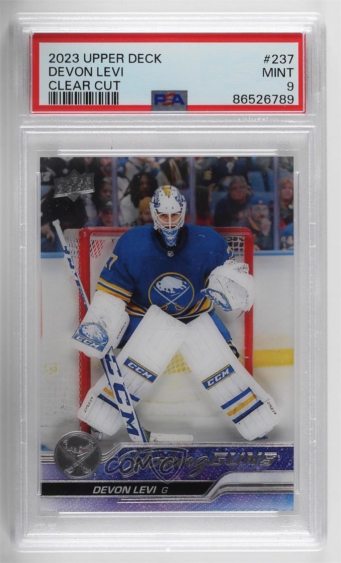 2023-24 Upper Deck Series 1 Young Guns Clear Cut Devon Levi PSA 9 MINT Rookie RC