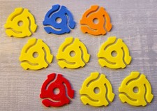 Lot of 9 Modern 45rpm Record Adapters Colorful Plastic Turntable Vinyl Lot A26 