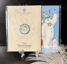The Snowman and The Snowdog 2022 BUNC Colour 50p Coin Royal Mint LTD Edition 