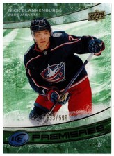 2022-23 Upper Deck Ice Premieres Green NICK BLANKENBURG 212 #/599 Columbus UD RC