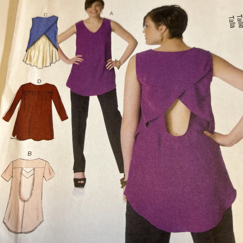 McCall's 7191 Sewing Pattern Top Shirt Blouse Back Variations E5 Plus 14-22 NEW - Image 2 of 4