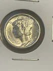 1945 MERCURY silver U.S. dime. Very choice-gem BU X2774