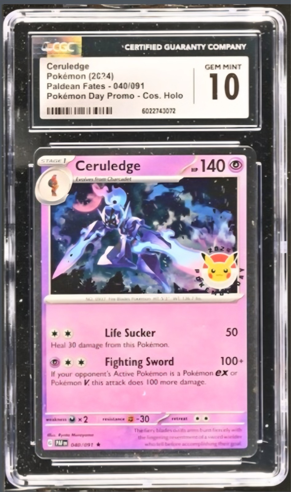 Pokémon TCG Ceruledge 40 Holo Promo 2024 Paldean Fates