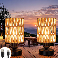 Cordless Rechargeable Outdoor Table Lamps, Battery Operated Table Lamp, Stepless