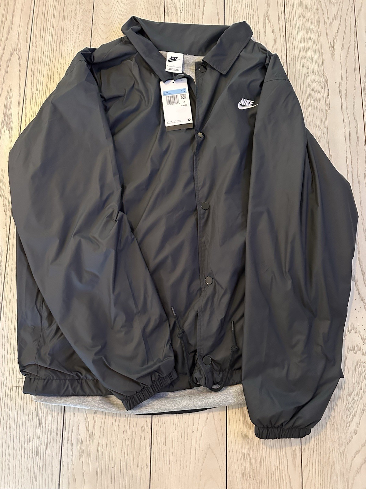 SACAI X NIKE Giacca Nike Club Uomo Coaches Taglia Media Nero Bianco Logo Nuova con etichette