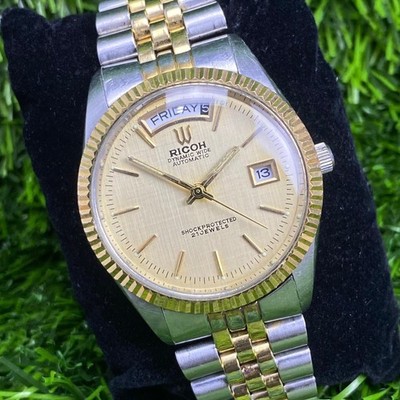 Special uc51mal_0 Ricoh President Dynamic Wide Gold Textured Dial Two Tone