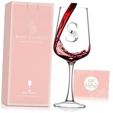 Monogrammed Wine Glass Gifts for Women - Personalized A-Z Wine Glasses with S