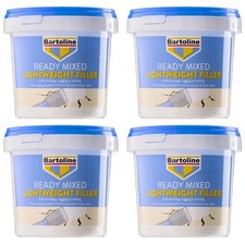 4x Bartoline Ready Mix Lightweight Filler No Shrinkage Cracking Quick-Dry 500mL