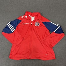 Chicago Fire FC Jacket Mens Small Red MLS Soccer Adidas Climalite Full Zip
