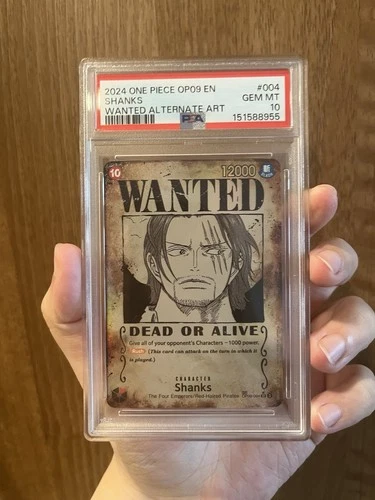 2024 One Piece TCG—Shanks #004 One Piece Op09—SR Holo PSA 10