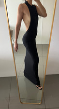 Reformation for Nasty Gal Black Halter Open Back Maxi Dress