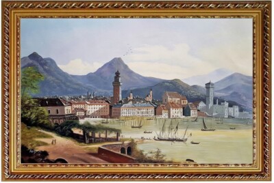 ÖLBILD Riva am Gardasee ÖLGEMÄLDE,Wilhelm Jankowsky, HANDGEMALT F:60x90cm 