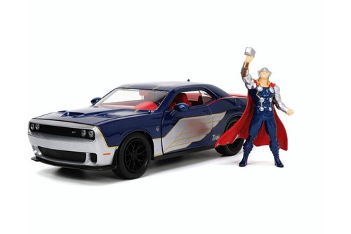 2015 Dodge Challenger SRT Hellcat mit Thor Figur 32186 1/24 Maßstab Druckguss Auto - Bild 1 von 10