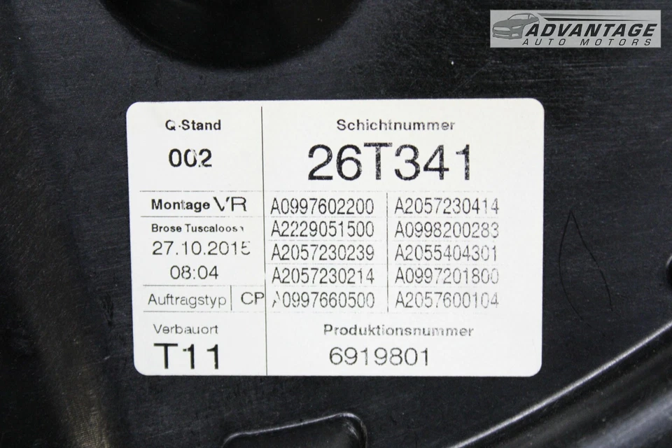 2015-2020 MERCEDES BENZ C300 W205 ПЕРЕДНЯЯ ПРАВАЯ БОКОВАЯ ДВЕРЬ СТЕКЛОПОДЪЕМНИК OEM - Изображение 3 из 4